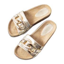 Chaussons dorés avec chaîne Derbi