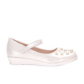 Ballerines enfant blanches avec perles Silva