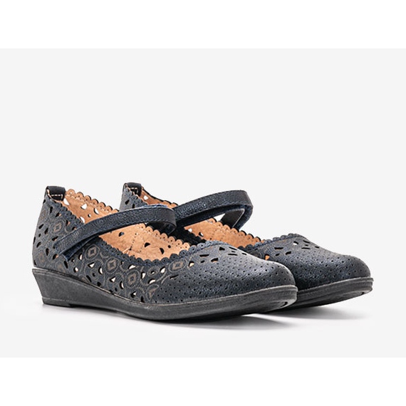 Ballerines enfant Cardosa bleu marine ajourées