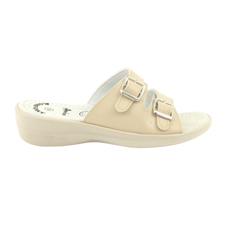 American Club Chaussons boucle américaine beige