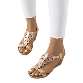 Sandales compensées Parel dorées