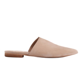 Marco Shoes Chaussons en daim avec découpe beige