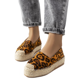 Espadrilles marron sur la plateforme Feiken brun noir jaune