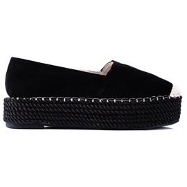 SHELOVET Espadrilles en daim le noir