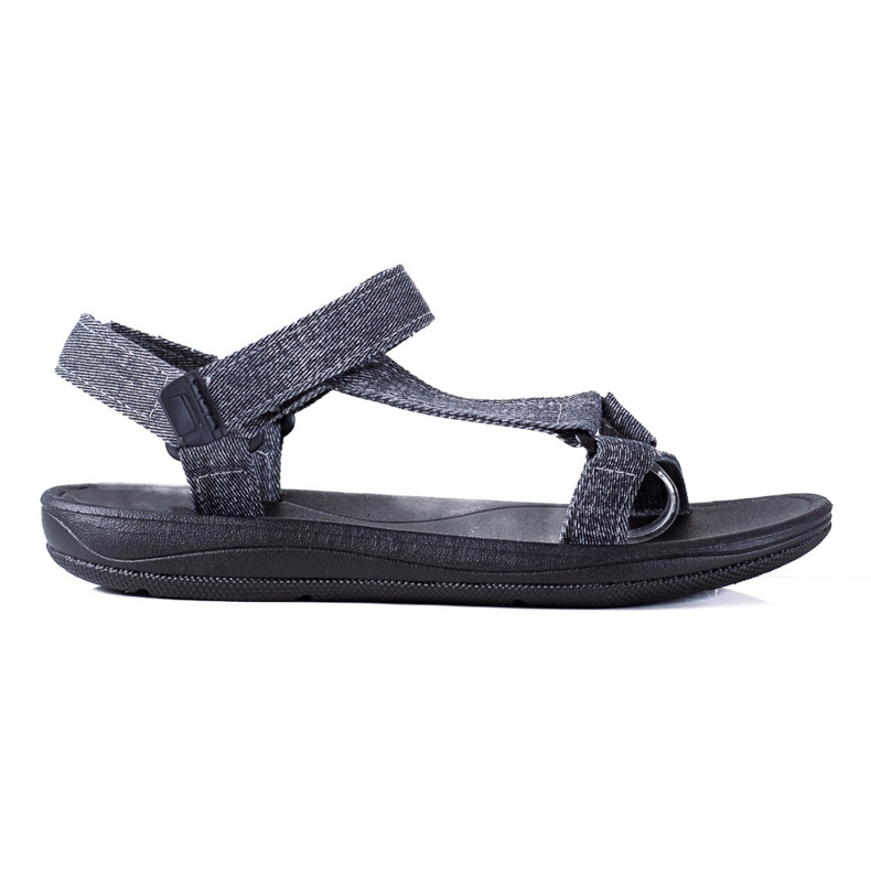 SHELOVET Sandales en jean avec velcro bleu marin multicolore