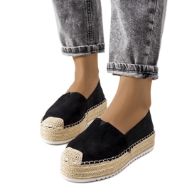 Espadrilles noires sur la plateforme Dione le noir