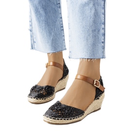 Espadrilles noires sur compensées Dafin le noir