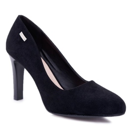 Escarpins Femme Noir Sur un Talon Daim Sergio Leone Campbell le noir
