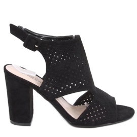 Sandales ajourées talon haut Guala Noir