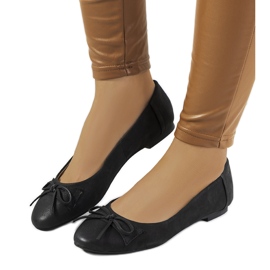 Ballerines noir mat avec noeud Morgana le noir