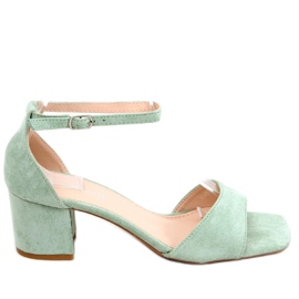 Sandales à talons hauts en daim vert pour femme