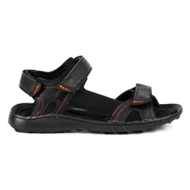 ŁUKPOL Sandales cuir homme noir 832