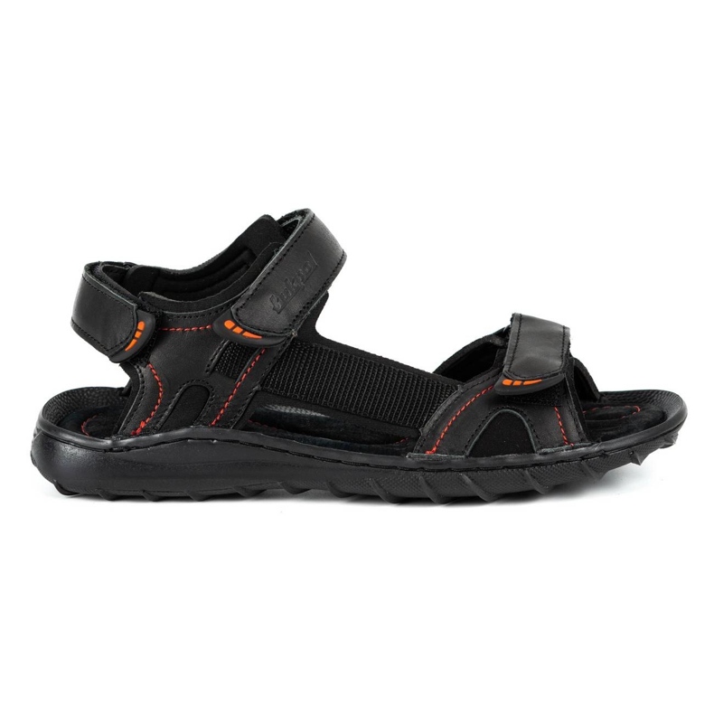 ŁUKPOL Sandales cuir homme noir 832 le noir