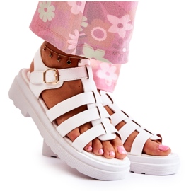 PG1 Sandales à la mode à lanières blanches Malien