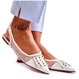 Ballerines à clous pour femmes Blanc Kinley blanche