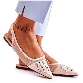 Ballerines à Clous pour Femme Beige Kinley