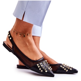 PG1 Ballerines à clous pour femmes Noir Kinley