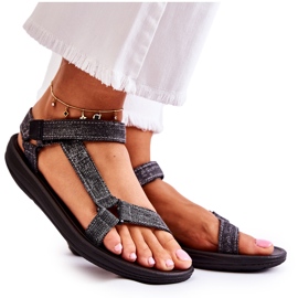 Sandales Classiques Femme Avec Velcro Noir Kalla le noir