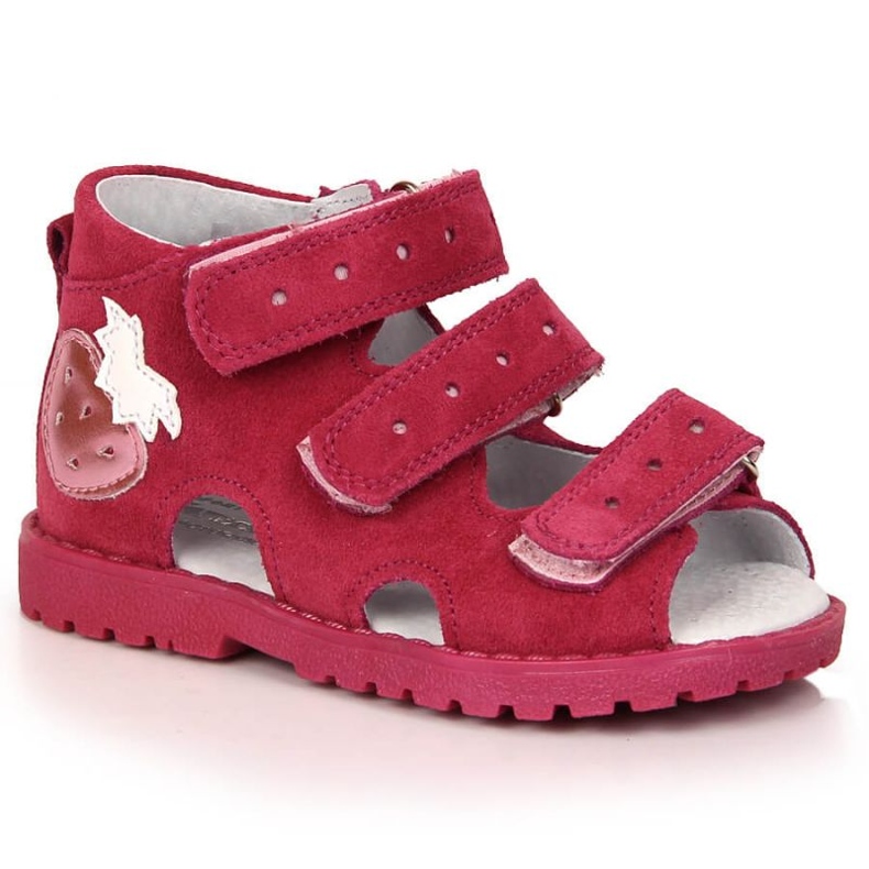 Sandales orthopédiques en cuir avec fraise fuchsia Kornecki Jr KORORT117 rose