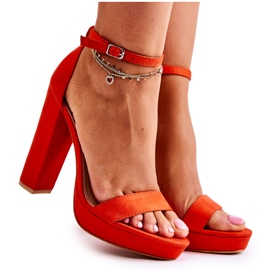 FL1 Sandales Classiques à Talons Hauts Orange Baleira FL1 Sandales Classiques à Talons Hauts Orange Baleira