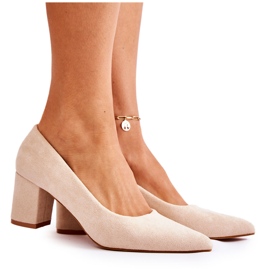 PS1 Escarpins Classiques En Daim On A Bar Beige Lency