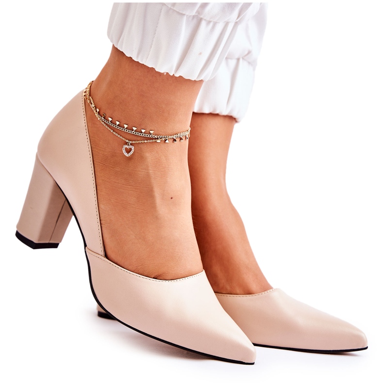 PA2 Escarpins en cuir à la mode On A Bar Beige Emotion
