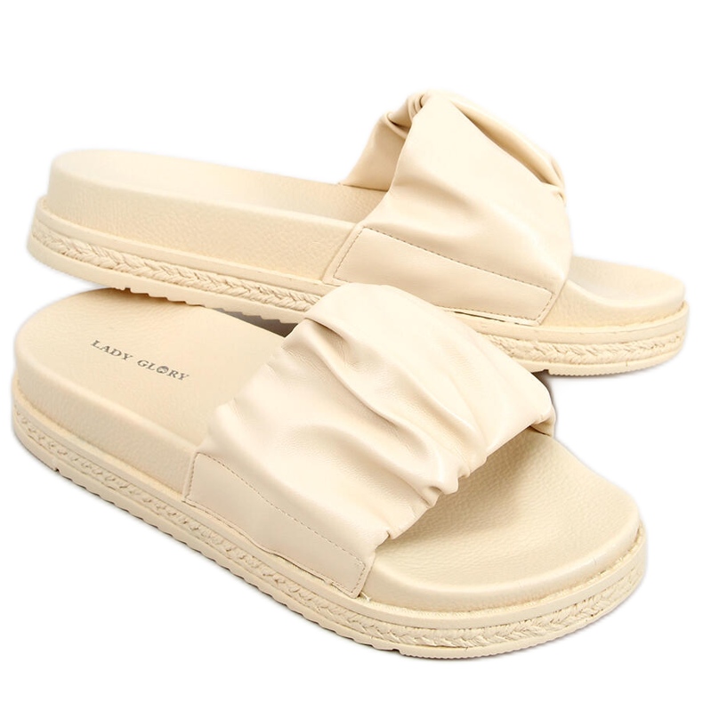 Pantoufles Atissa Beige, femmes