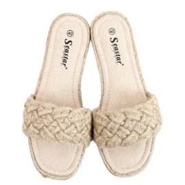 Chaussons string femme Erika Beige