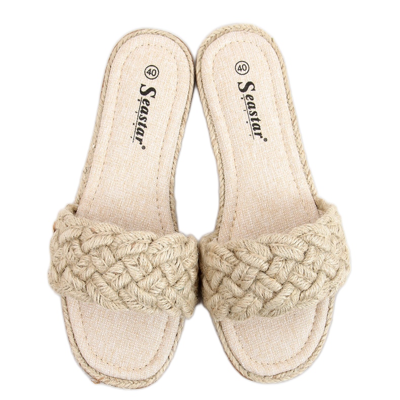 Chaussons string femme Erika Beige