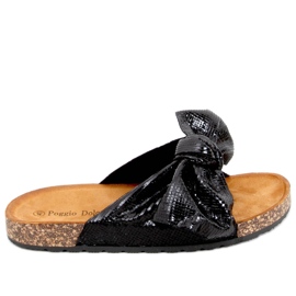 Chaussons en liège avec un nœud Amur Noir le noir