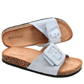 Pantoufles à semelle en liège Priya Blue bleu Pantoufles à semelle en liège Priya Blue bleu