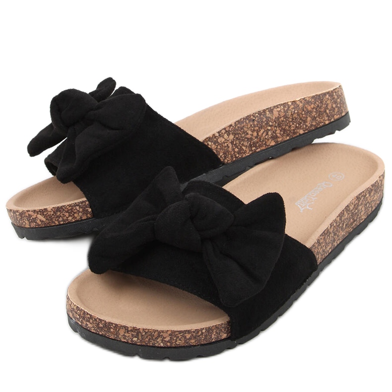 Kiara Claquettes en liège noir le noir