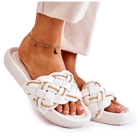 PS1 Chaussons Cuir Femme Chaîne Blanc Soline
