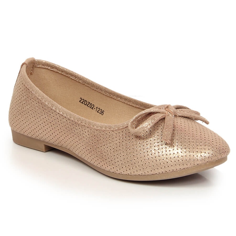 Ballerines fille à nœud rose eVento d'or