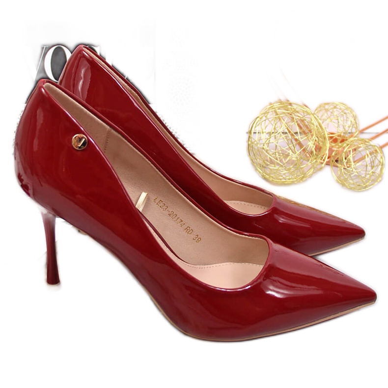 Escarpins stilettos laqués rouge Vinceza