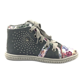 Bottes, chaussures pour enfants avec strass Bartek 87254 rose gris