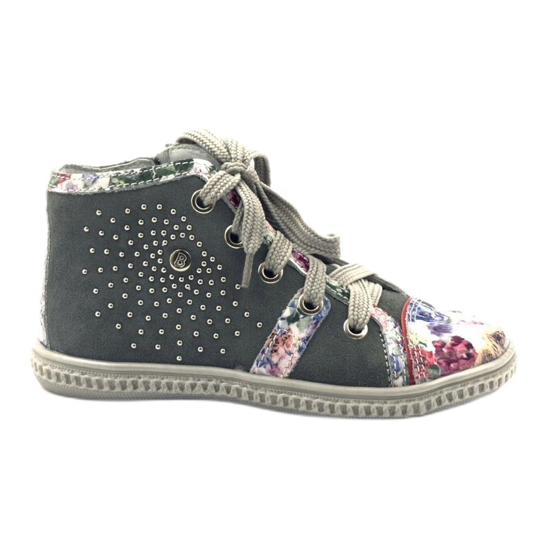 Bottes, chaussures pour enfants avec strass Bartek 87254 rose gris