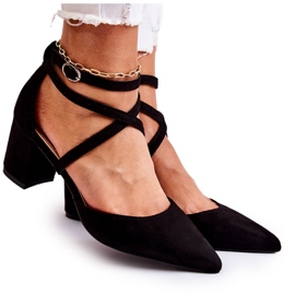 PG1 Escarpins à la mode sur un talon bas Black Crissa le noir