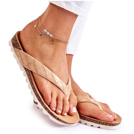 WJ2 Tongs Caoutchouc Femme Beige Torri