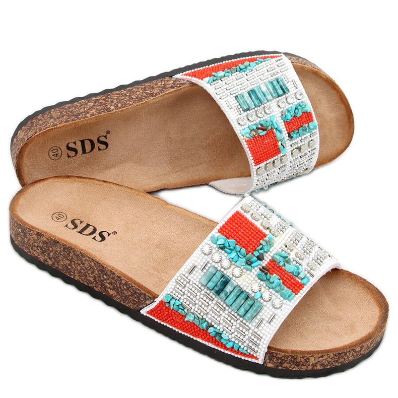 PA1 Chaussons en liège blanc Taida blanche