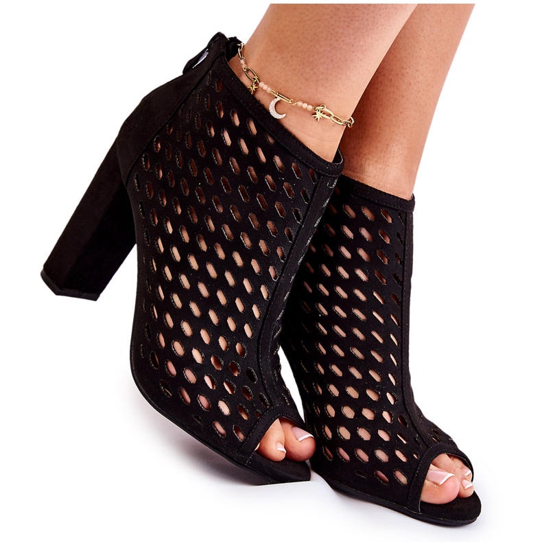 WT1 Boots ajourées en daim noir Jenissa le noir