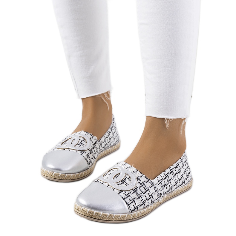Espadrilles Moorsele blanches argent