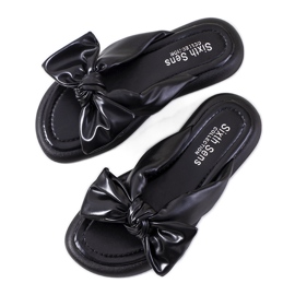 Chaussons noirs avec nœud Roio