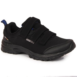 Chaussures de trekking imperméables American Club fermeture scratch noires