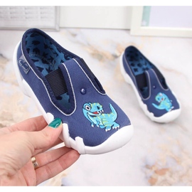 Chaussons garçon à élastique avec slip dinosaure bleu marine Befado Chaussons garçon à élastique avec slip dinosaure bleu marine Befado