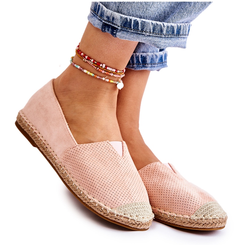 PG1 Espadrilles en daim à enfiler pour femmes Nude Corry rose