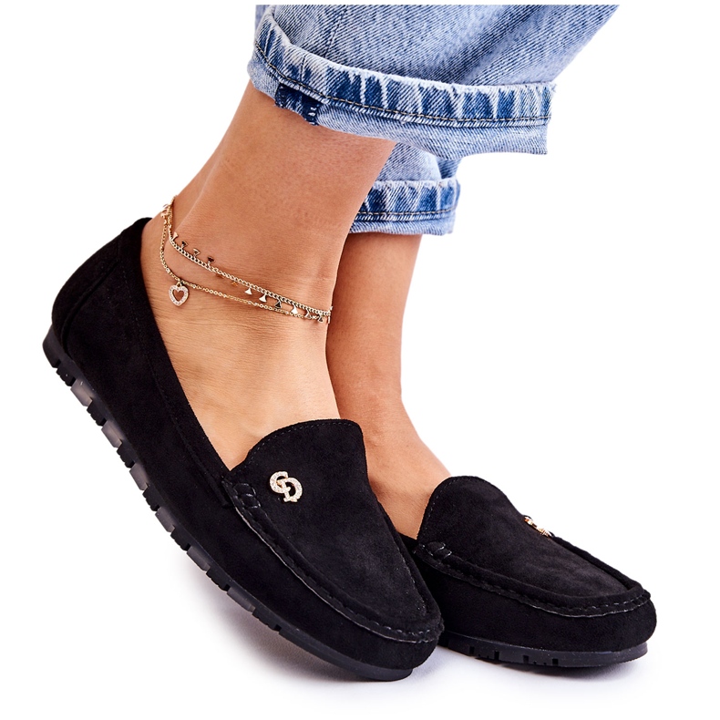 PS1 Mocassins en daim noirs pour femmes Colena le noir