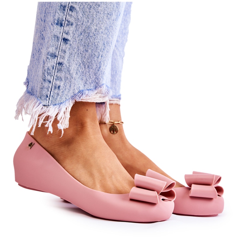 PH1 Ballerines Femme Caoutchouc Nœud Rose Florret