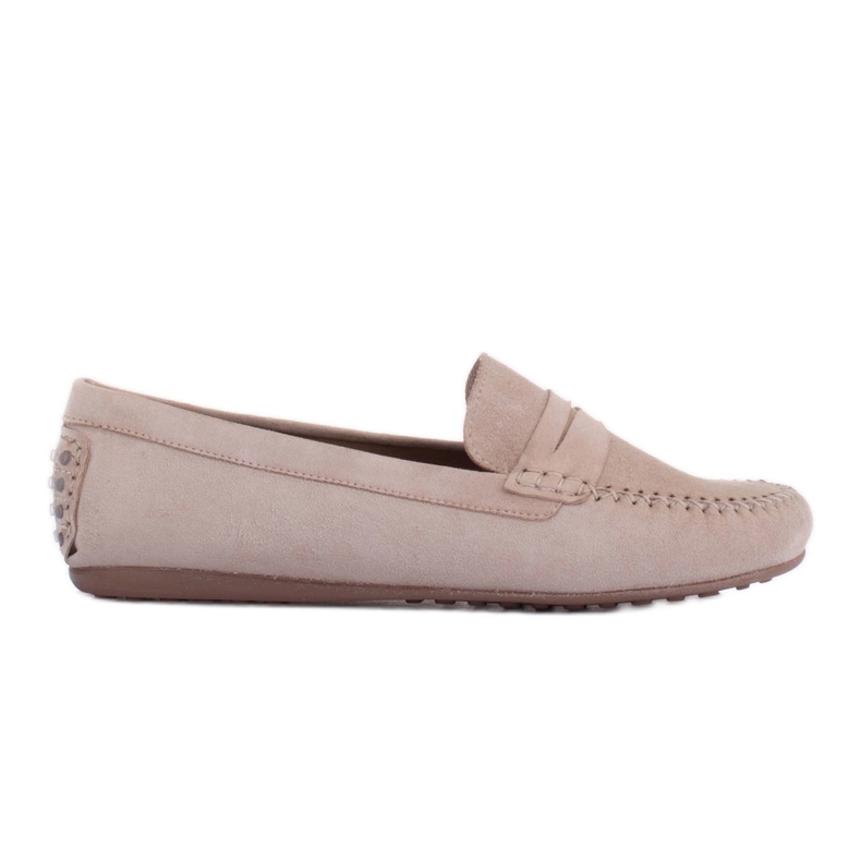 Marco Shoes Mocassins classiques en daim souple beige