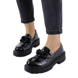 Mocassins en cuir verni noir Ordell